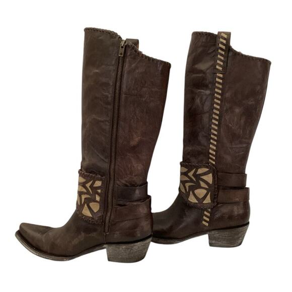 Old Gringo Melissa 15" In Chocolate Brown Western Cowgirl Snip Toe Size 9 Boots - Picture 4 of 10